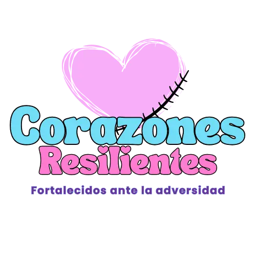 Logo de un corazón con cicatriz, corazones resilientes fortalecidos ante la adversidad
